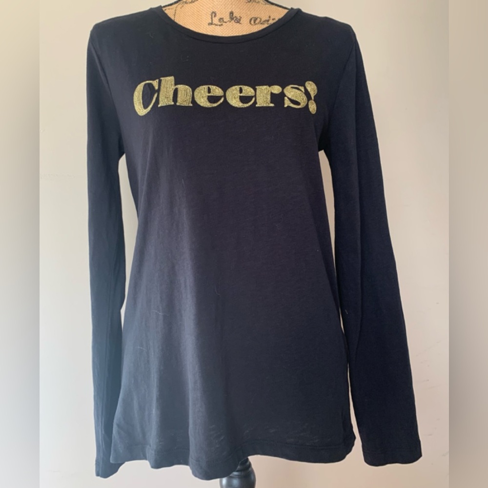 J.CREW ladies Collector series “Cheers” long sleeve 100% cotton T-shirt LNWOT - Picture 1 of 10